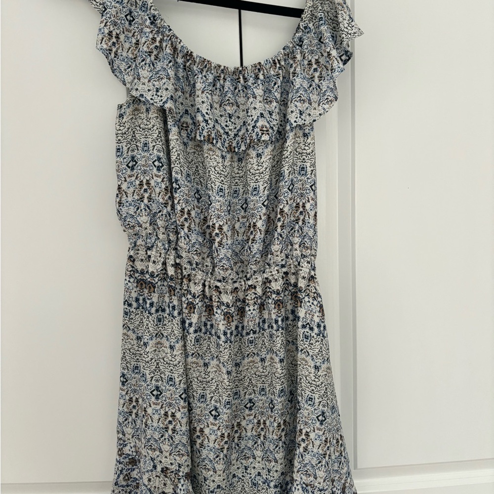 Floral Off-Shoulder Dress in Blue